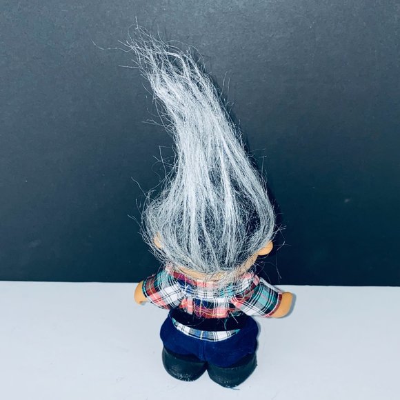Russ Troll Doll Gray Haired Old Man Grandpa Grandfather Toy Figure - Picture 3 of 5